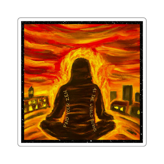 Find Your Zen As The World Burns Sticker
