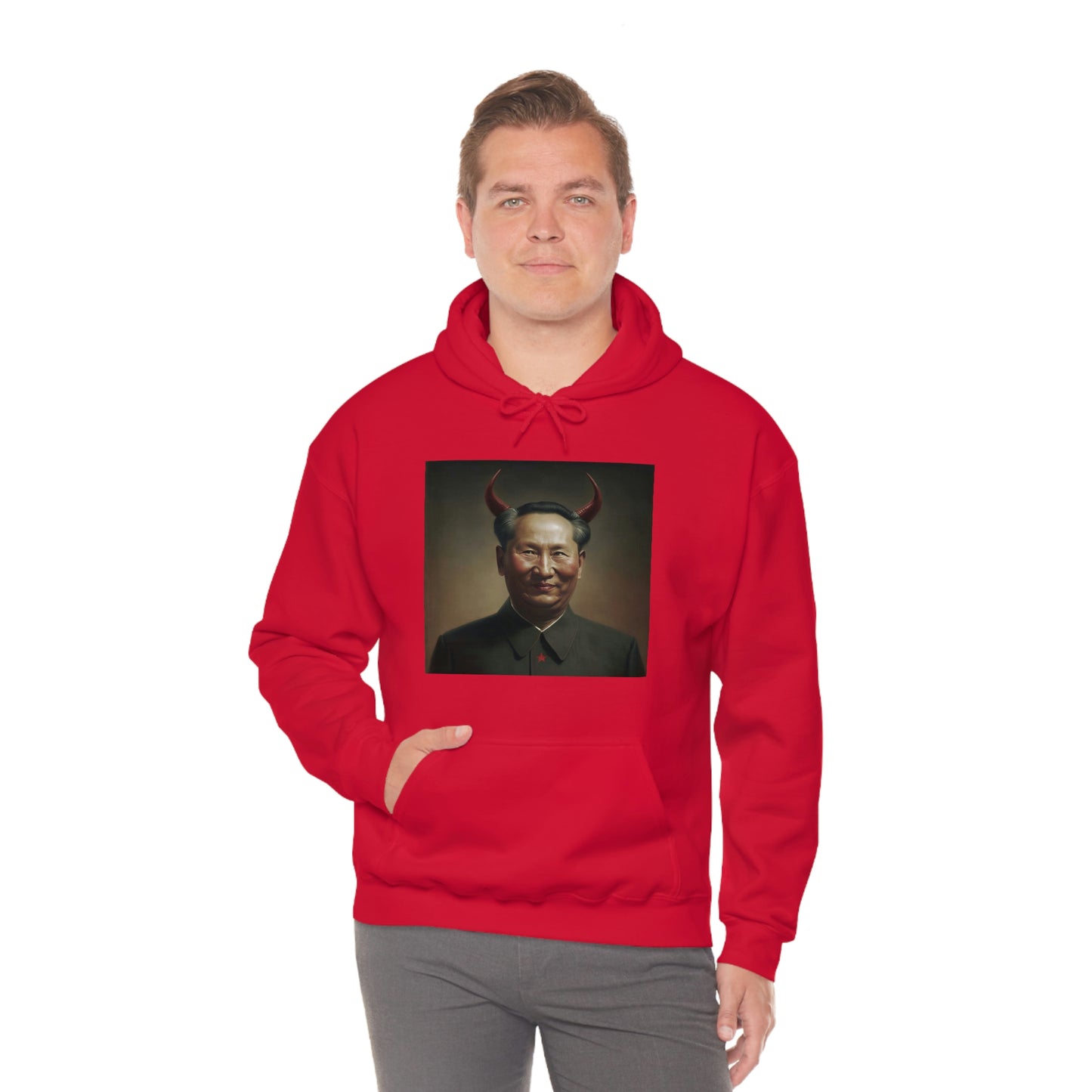 Portrait of The Great Leader Unisex Heavy Blend™ Hooded Sweatshirt