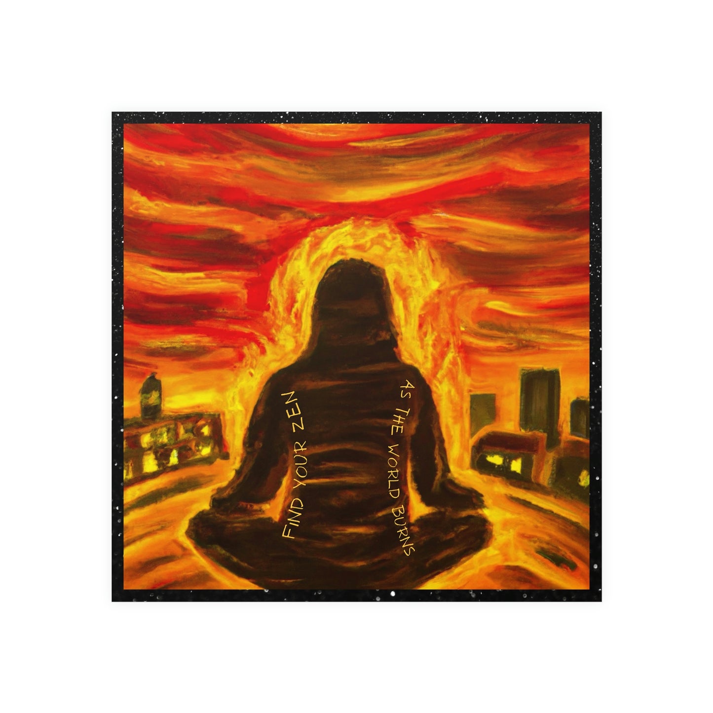 Find You Zen As The World Burns Matte Paper Poster